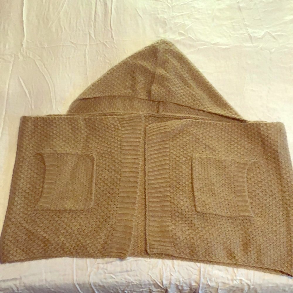 Hooded over the shoulder wrap with pockets
